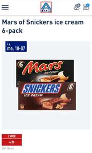 [Vanaf MA 18/07] Mars of Snickers ijs bij ALDI