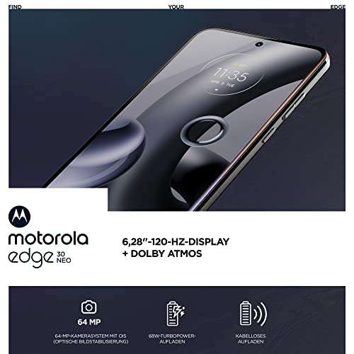 Motorola edge30 neo smartphone zwart en paars 128 gb