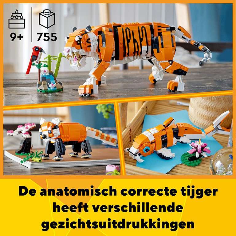 LEGO 31129 Creator 3-in-1 Grote Tijger, Panda of Koikarper
