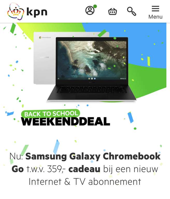 Samsung Galaxy Chromebook gratis bij Internet + TV KPN