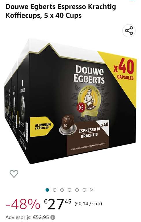Amazon.nl & Bol.com Douwe Egberts Nespresso 200 cups