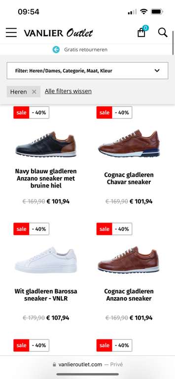 40-50% korting op schoenen bij Van Lier
