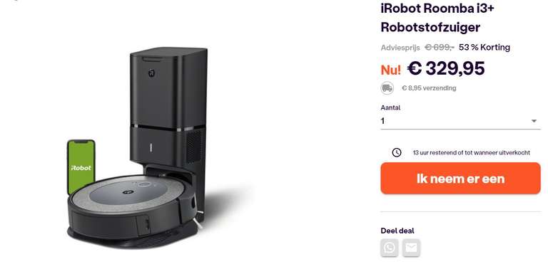 iRobot Roomba i3+ robotstofzuiger
