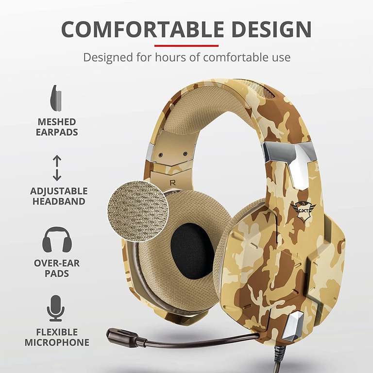 Trust Gaming GXT 322D Carus Desert Camo Gaming Headset