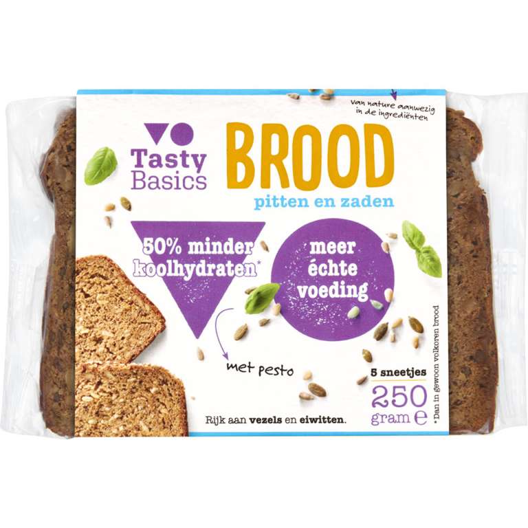3 TastyBasics Koolhydraatarm Brood voor €1