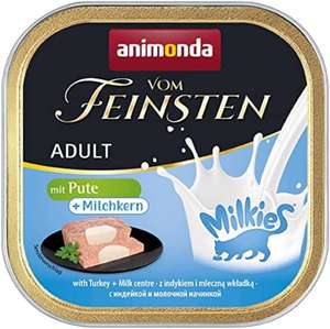 32x 100g Animonda Adult kattenvoer, nat voer voor volwassen katten, slemmerkern met rund, zalmfilet + spinazie