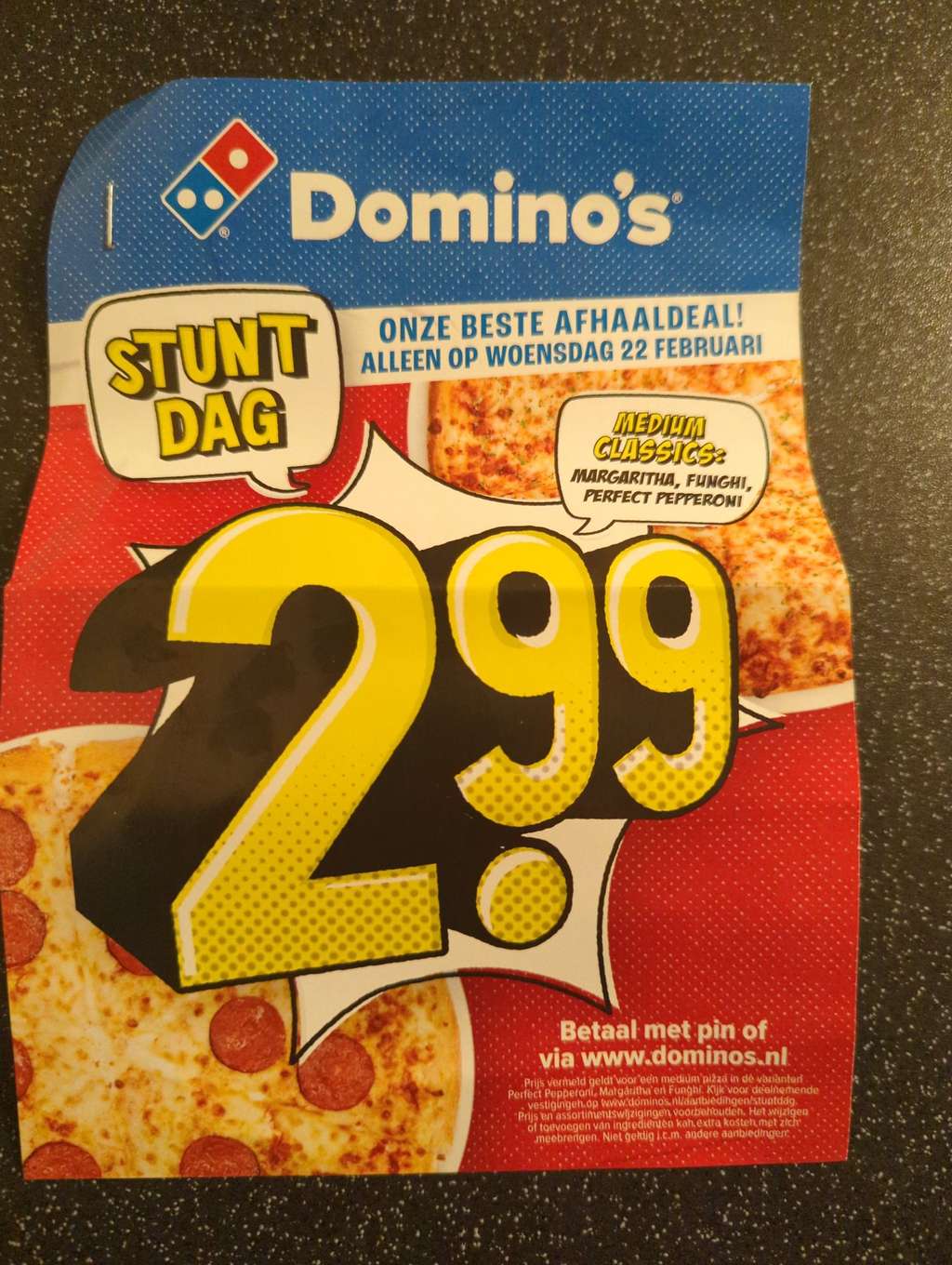 Ansichtkaart kaas Opeenvolgend Lokaal) Domino's stuntdag: €2.99 voor 1 pizza (Afhaal) - Pepper.com