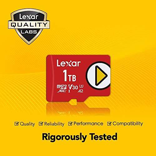 Lexar Play Micro SD-kaart 1 TB, microSDXC UHS-I-kaart, tot 150 MB/s leessnelheid ) [DE naar BE prijs]
