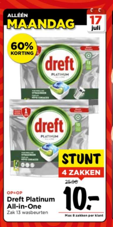 Dreft Platinum - All-In-One | 4 = €10 @ Vomar