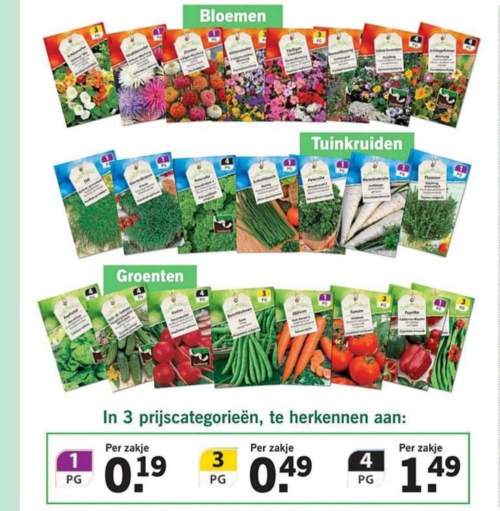 Kwestie Verplicht Sportschool Lidl groenten en bloemen zaden vanaf 0.19ct per zakje!! - Pepper.com