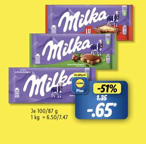 Lidl Duitsland Milka chocoladereep