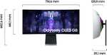 Samsung Odyssey OLED G8 Gaming Monitor 34 inch, OLED-paneel, UWQHD-res, FreeSync Premium, 0,3 ms reactietijd, beeldherhalingssnelheid 175 Hz