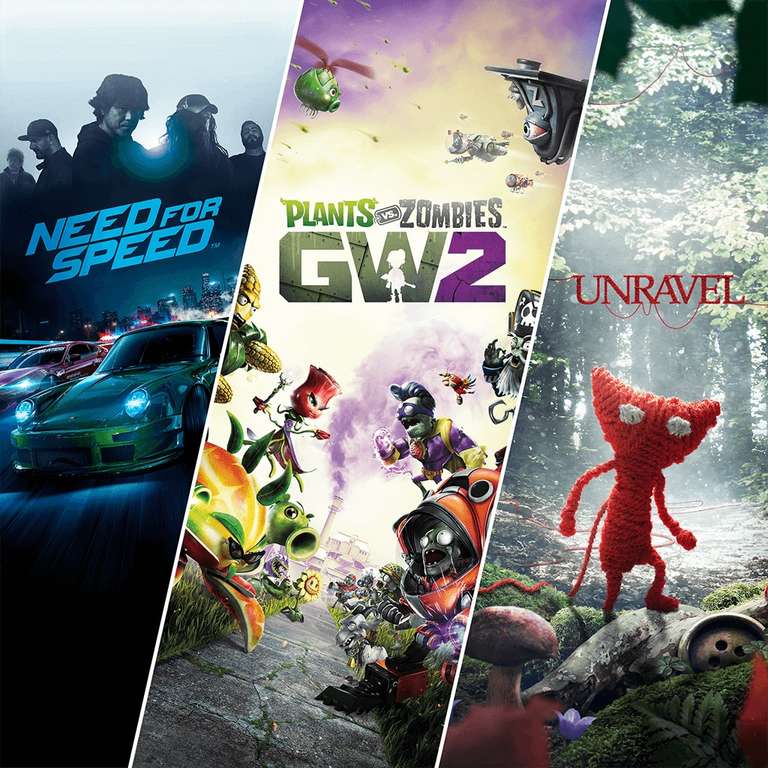 PS4 EA Familiebundel: Need For Speed + Plants vs. Zombies Garden Warfare 2 + Unravel