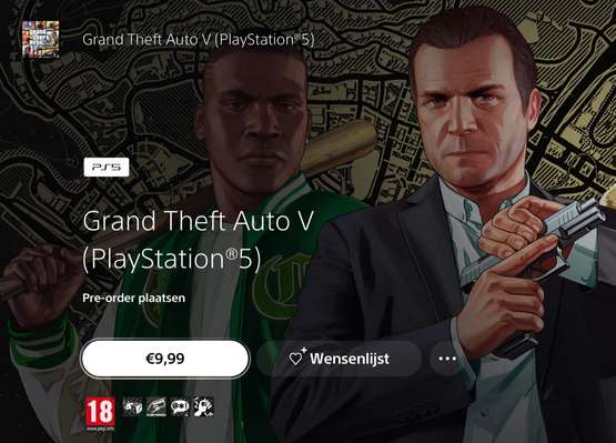 Grand Theft Auto V Story Mode + Online PS5 tijdelijk voor €9,99 (alleen via PS5 console)