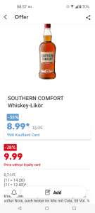 (grensdeal) Southern Comfort whiskey likeur 70 cl