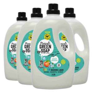 4 flessen Marcel's Green Soap vloeibaar wasmiddel - Perzik & Jasmijn @ Plein