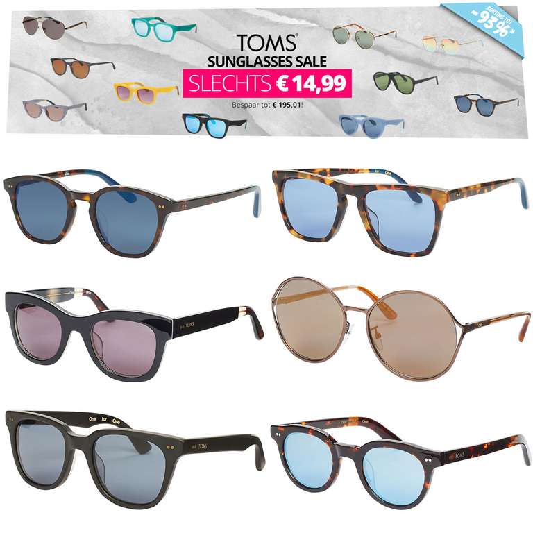 TOMS zonnebrillen | €14,99 p.s. | keuze uit 150+ modellen (was tot €210 p.s.)