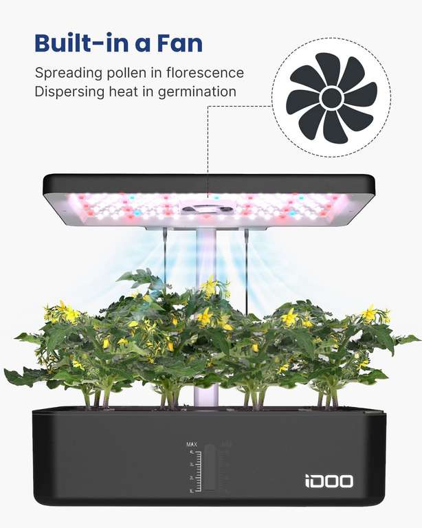 iDOO indoor kruidenkweeksysteem voor 12 planten @ Amazon NL