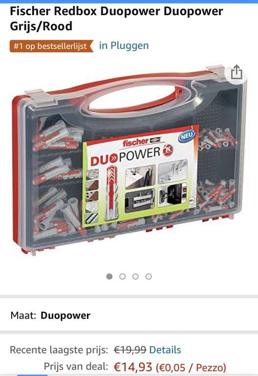Fischer Redbox Duopower Duopower Grijs/Rood