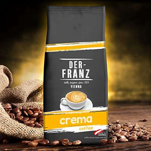 DER-FRANZ Crema Kaffee, Ganze Bohne, 4kg (4x1000 g)
