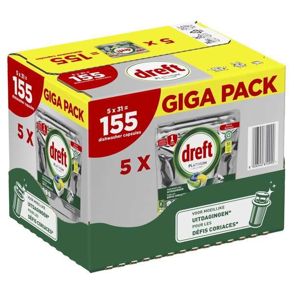Gigapack 155st Dreft Platinum All-in One Vaatwastabletten