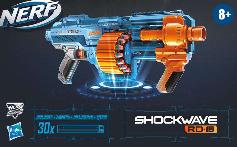 Nerf Elite 2.0 Shockwave RD-15-blaster met 30 Nerf-darts