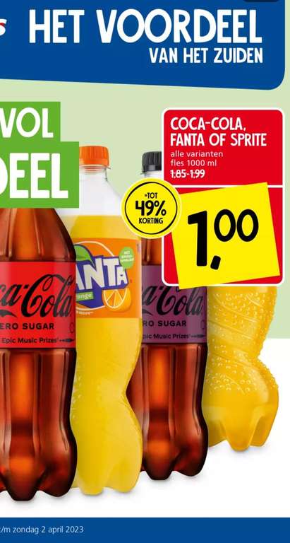 Coca-Cola, Fanta of Sprite fles 1000 ml @ Jan Linders