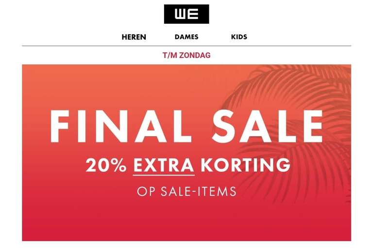 FINAL SALE: 20% EXTRA korting op sale items