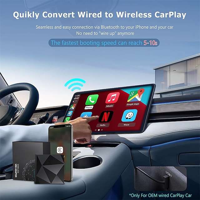 Ottocast U2 Air wireless CarPlay adapter voor € 51,02 @ Light in the Box