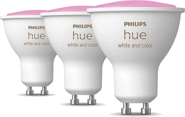 3x Philips Hue GU10 spot white and color