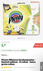 [select deal bol.com] prijsfout Plenty Minions keukenpapier - limited edition - 6 rollen - extra grote rollen €1,31
