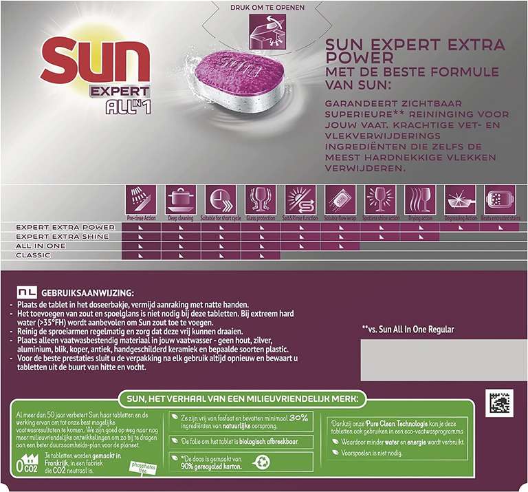 Sun Expert All-in 1 Extra Power Citroen Vaatwastabletten - 42 tabletten @Amazon.nl