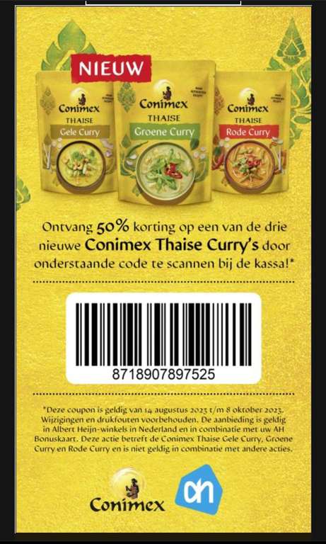 50% korting conimex thaise curry coupon