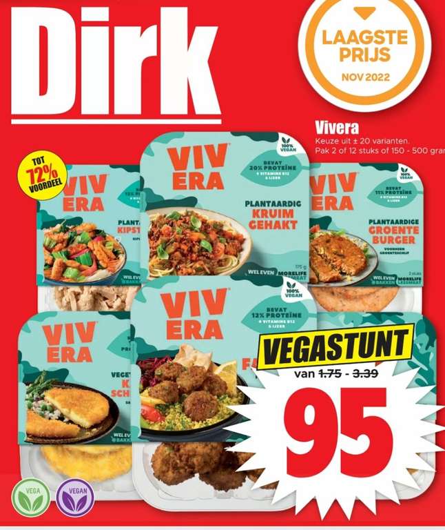Alle Vivera bij Dirk voor 95 cent (was 1,29)