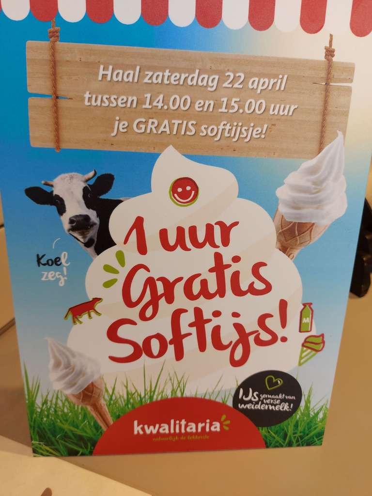 [Lokaal] Zwolle Stadshagen 22 April Gratis softijsje bij de Kwalitaria