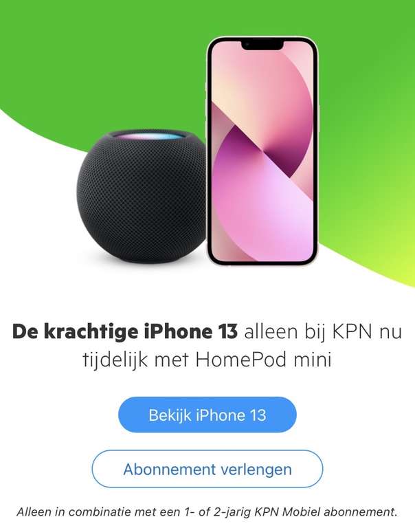 Apple HomePod mini cadeau bij een KPN abonnement met iPhone 13