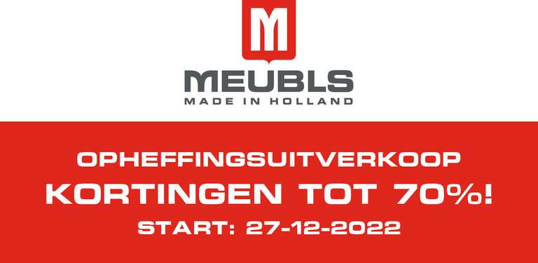 Meubls Alkmaar Stopt! - Opheffingsuitverkoop Tot 70% korting