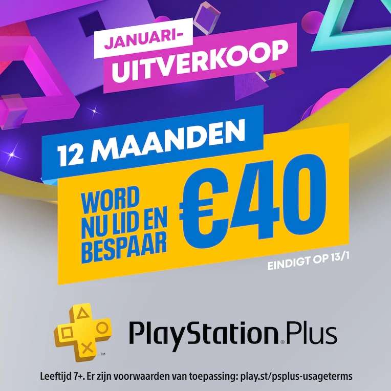 Tijdelijk €40 korting op een PlayStation Plus Extra of Premium abonnement van 12 maanden (niet voor bestaande leden, upgrade wel mogelijk)