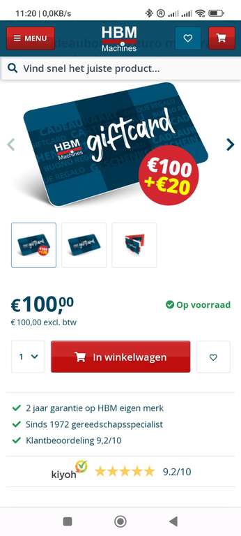 HBM 50€ + 10,€ en 100€ + 20€ cadeau
