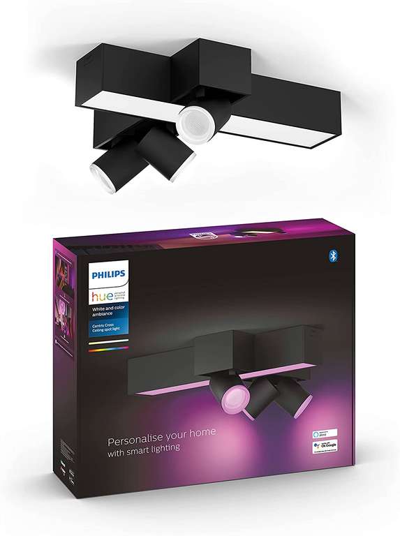 Philips Hue Centris Cross 3-lamps zwart voor €283,20 @ Amazon.nl/MediaMarkt