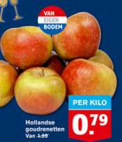 1 kilo Hollandse Goudreinetten voor €0,79 bij Hoogvliet