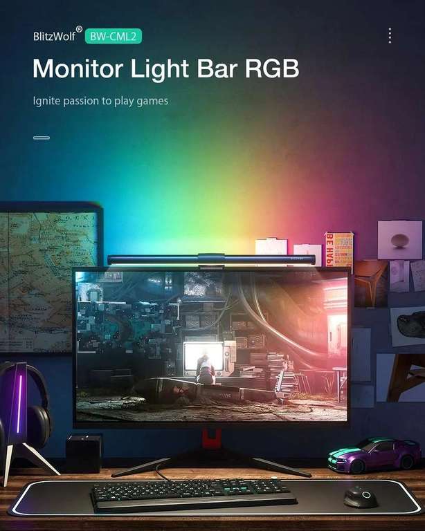 BlitzWolf BW-CML2 RGB lichtbalk voor monitor voor €12,34 @ BangGood