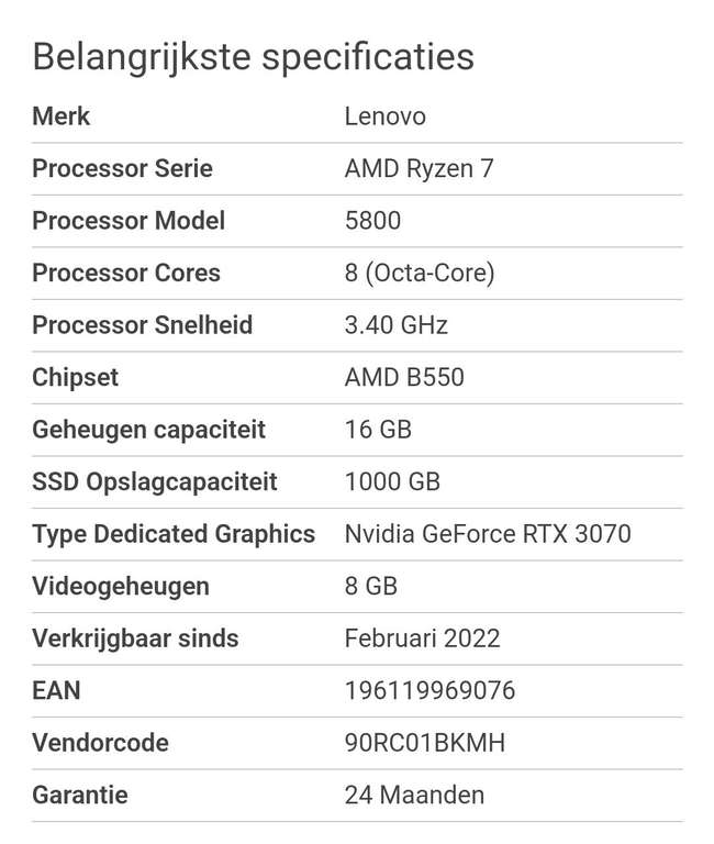 Lenovo Legion T5 26AMR5 AMD Ryzen 7 5800 RTX3070 Desktop Gaming PC