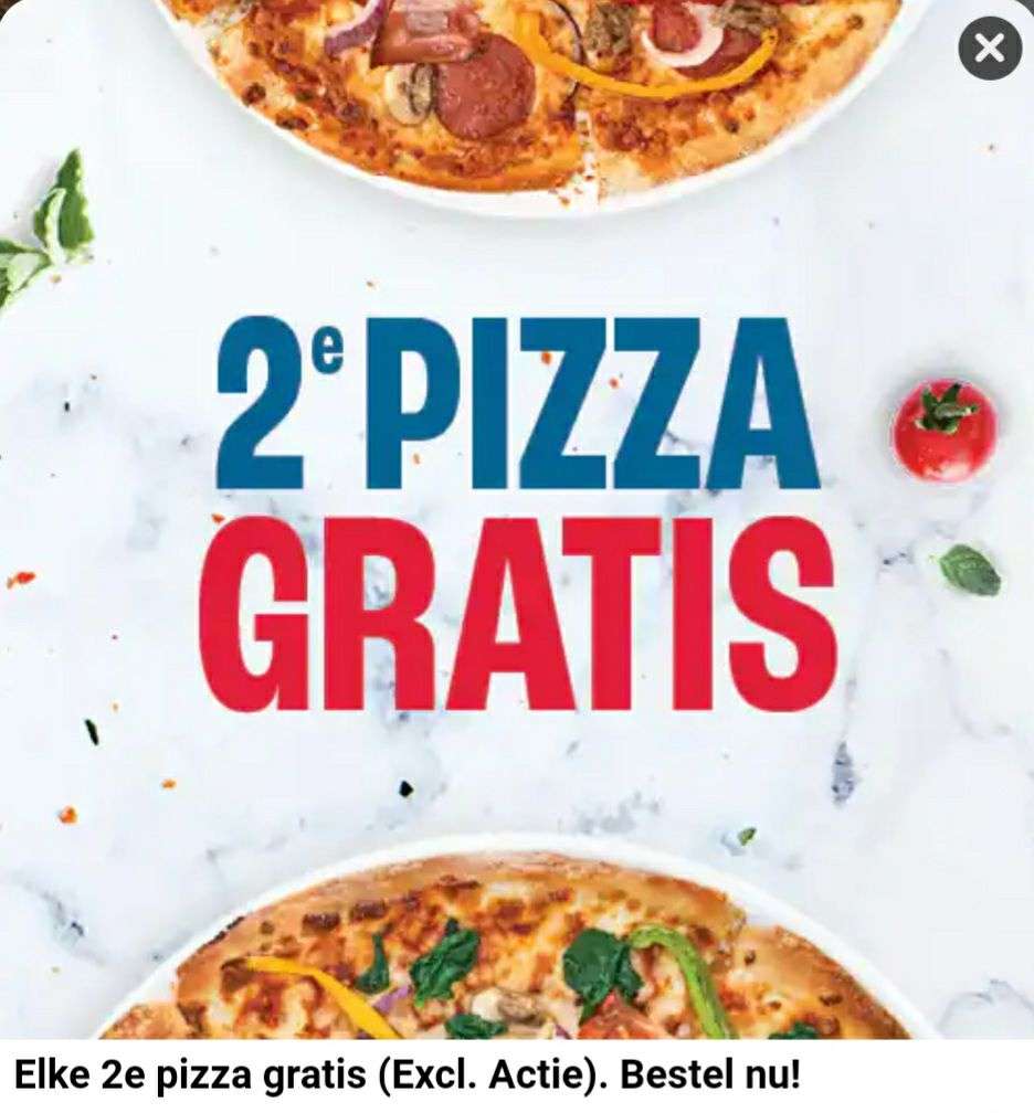 Bestaan prototype Ongeschikt Domino's pizza afhalen 1+1 gratis, (bezorgen 2+1) - Pepper.com
