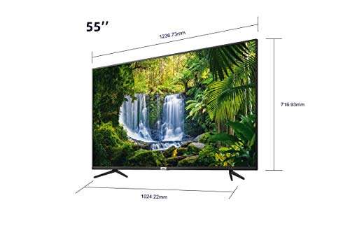 TCL 55BP615 - Smart TV 55" met 4K HDR, Ultra HD, Android 9.0, Dolby Audio, WiFi, Slim Design & Micro Dimming Pro, Smart HDR, HDR 10