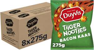 Duyvis Tijgernootjes Bacon Cheese, doos 8 stuks x 275 g