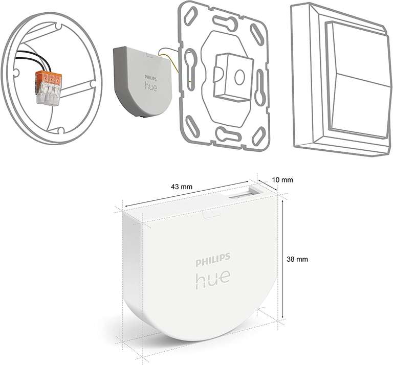 Philips Hue Wall Switch Module - Wandschakelaarmodule - Werkt met alle Hue Lampen - 2-Pack