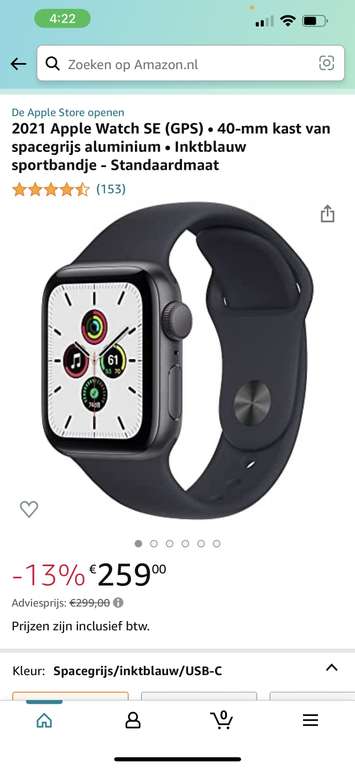Apple Watch SE 40 MM spacegray