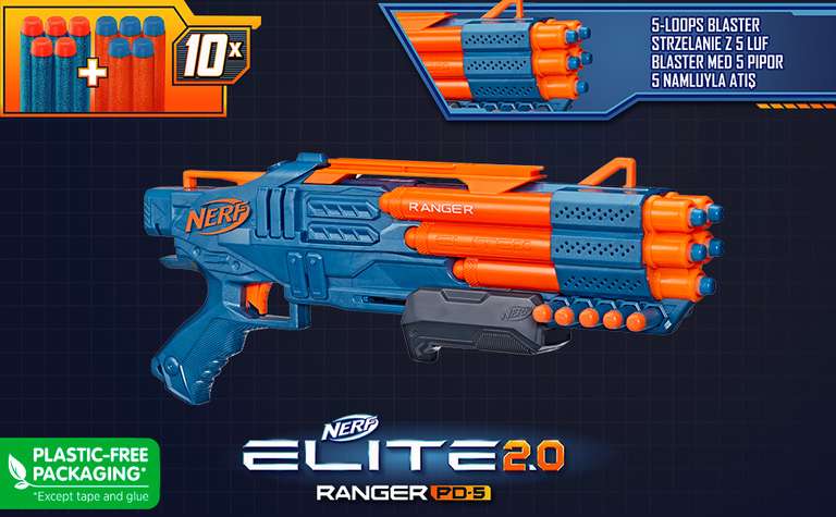 Nerf Elite 2.0 Ranger PD-5-blaster met 10 Nerf Elite-darts €16,88 @ Amazon