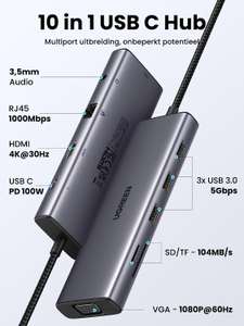 Ugreen 10 in 1 USB C hub voor €45,49 (was €59,99) @ Amazon NL